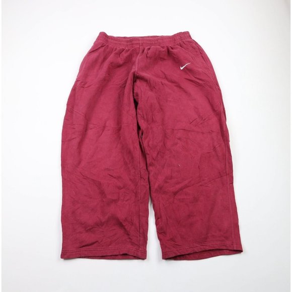 Nike Pants Vintage Nike Mens 2xl Xxl Faded Travis Scott Mini Swoosh Wide Leg Sweatpants Red